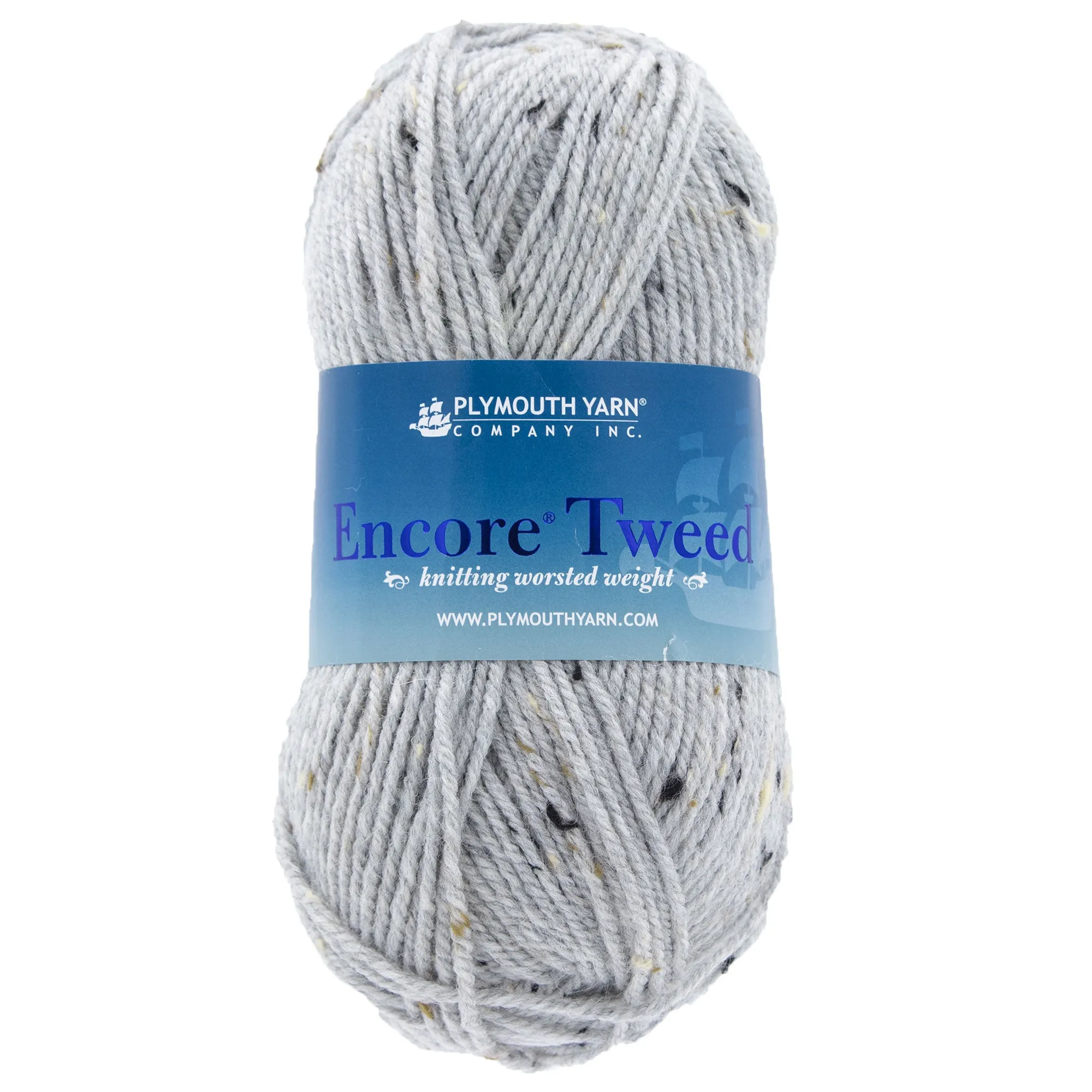 Plymouth Yarn Encore Tweed Yarn - 6007 Light Grey Heather