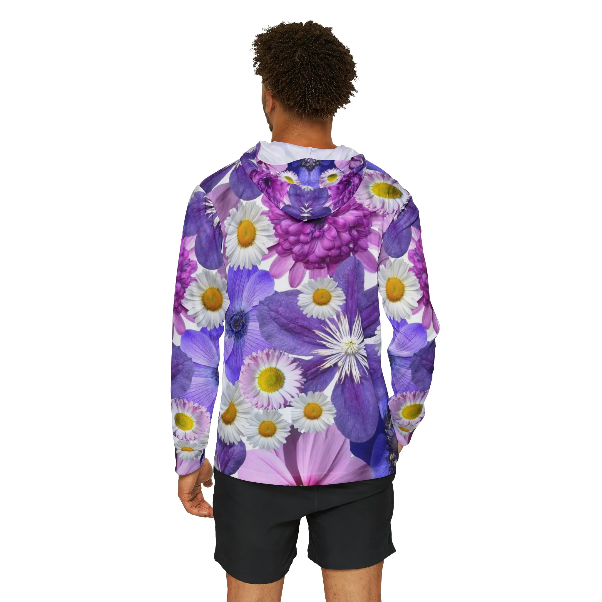 Purple Flowers - Men's Sports Warmup Hoodie