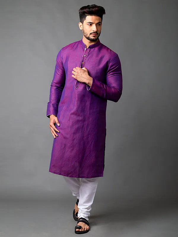 Purple Solid Kurta | Azania