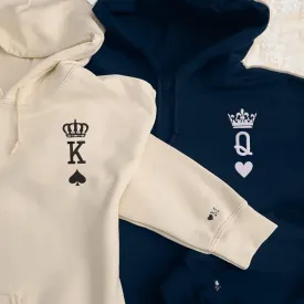 "King & Queen" Matching Hoodies – Personalized Couple Set