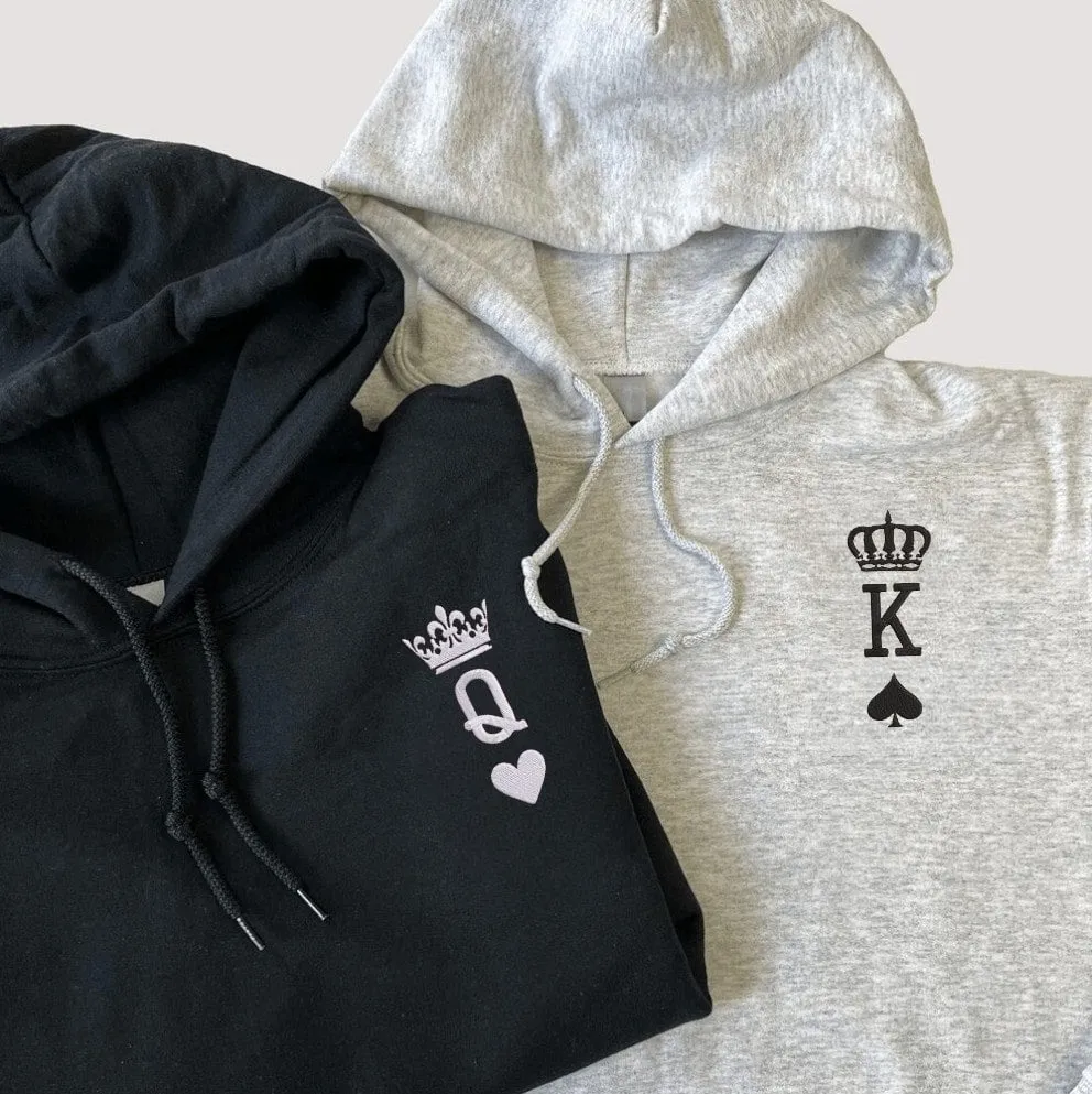 "King & Queen" Matching Hoodies – Personalized Couple Set