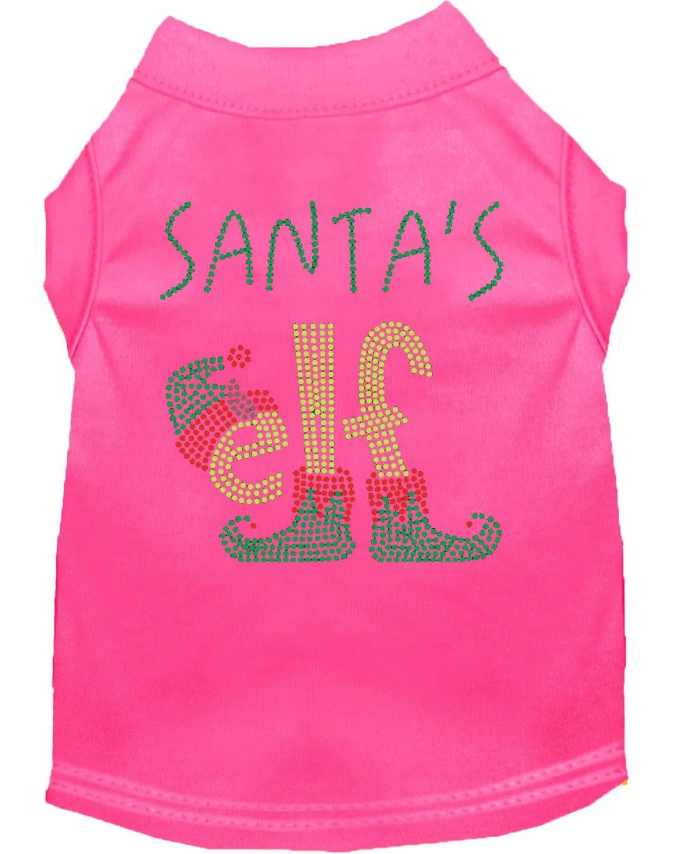 Santa's Elf Rhinestone Dog Shirt Bright Pink Xl (16)