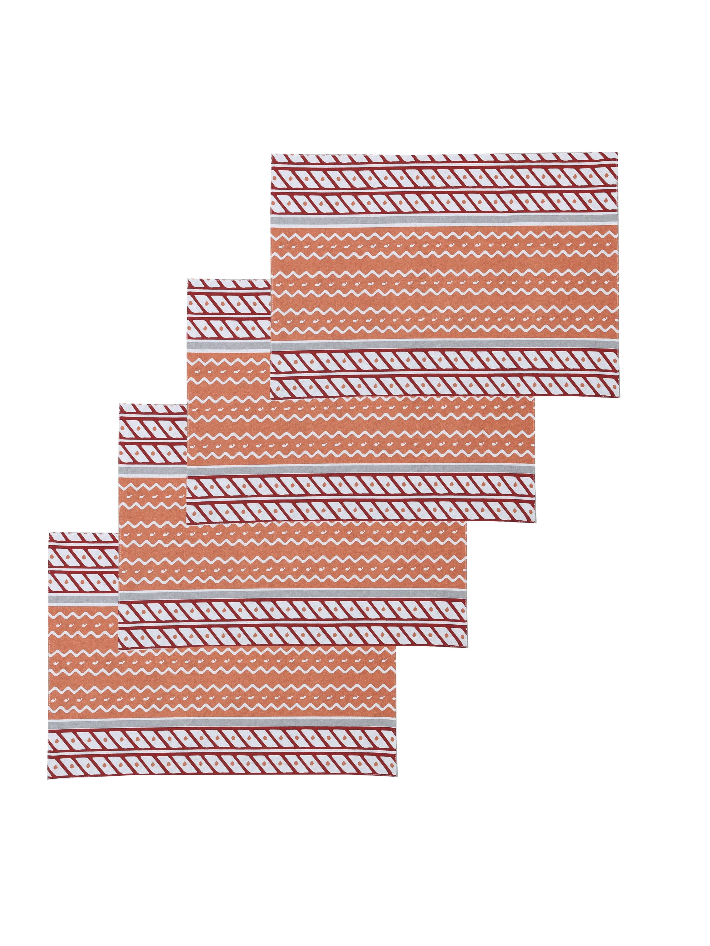 Sarovar - Set Of 4 Placemats (Red)