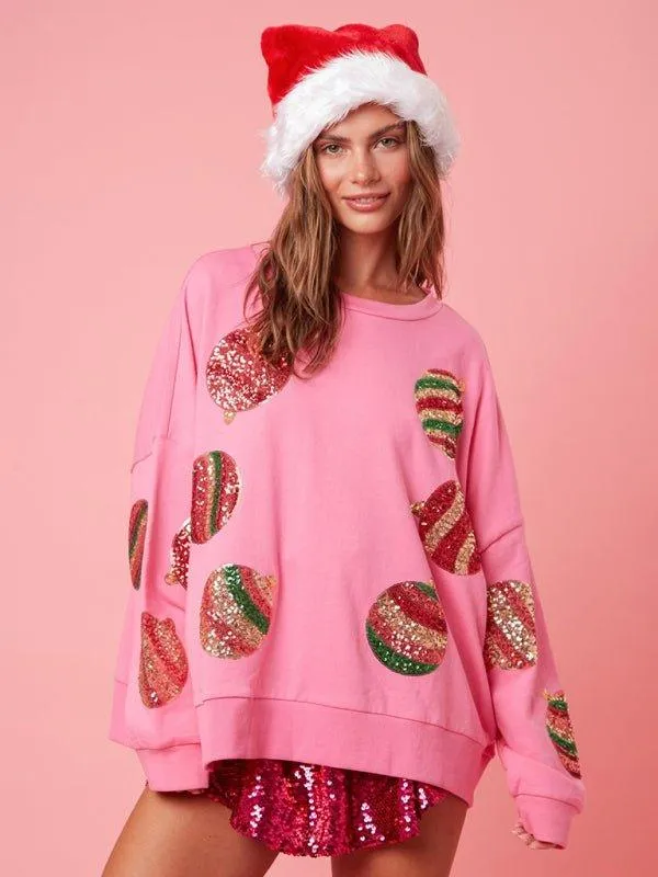 Sassy Dazzle Sequin Christmas Ornament Sweater