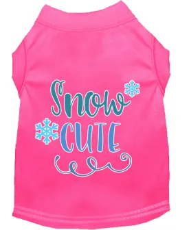 Snow Cute Screen Print Dog Shirt Bright Pink Xs