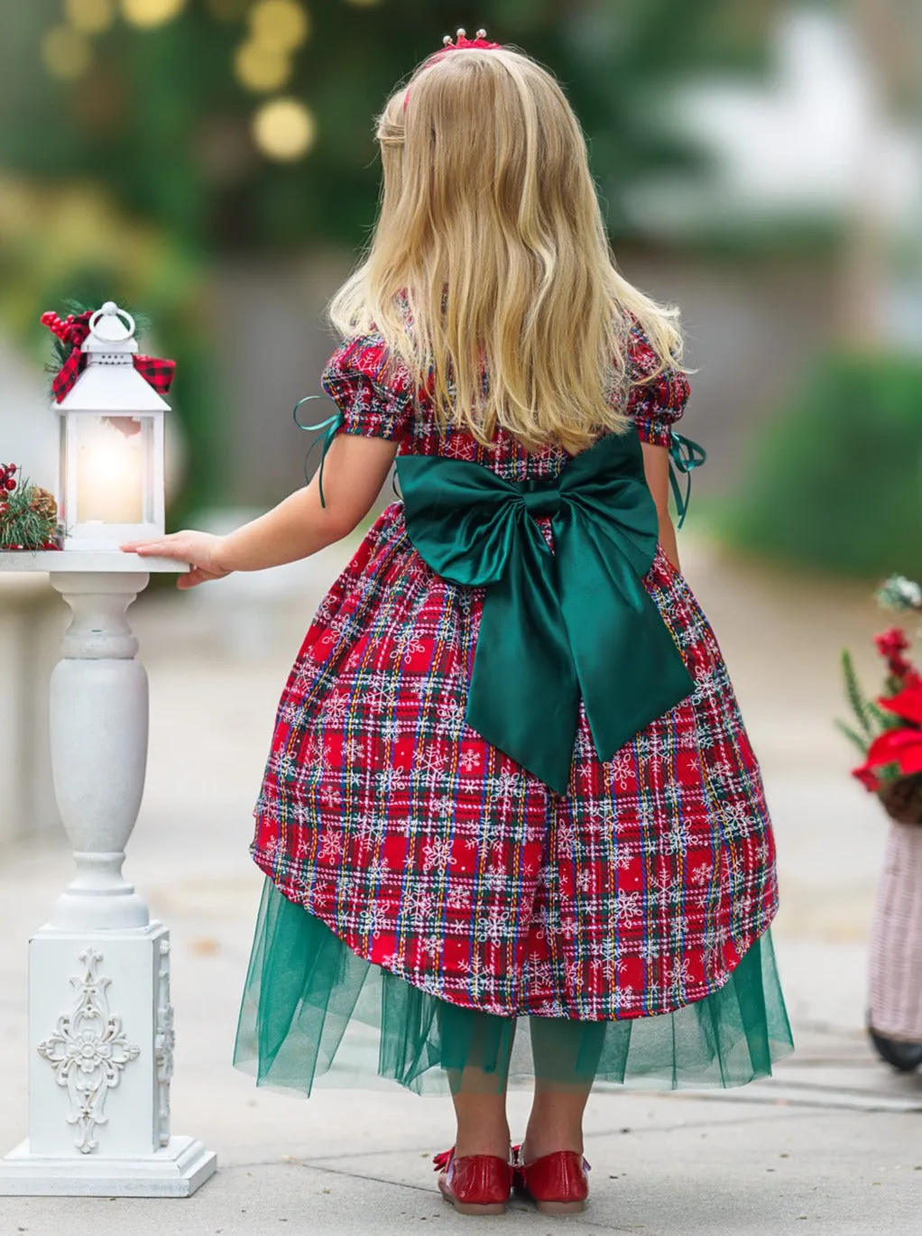 Snowflake Magic Plaid Christmas Dress