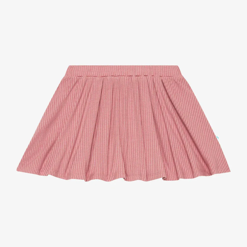 Solid Ribbed- Dusty Rose Skort- Posh Peanut