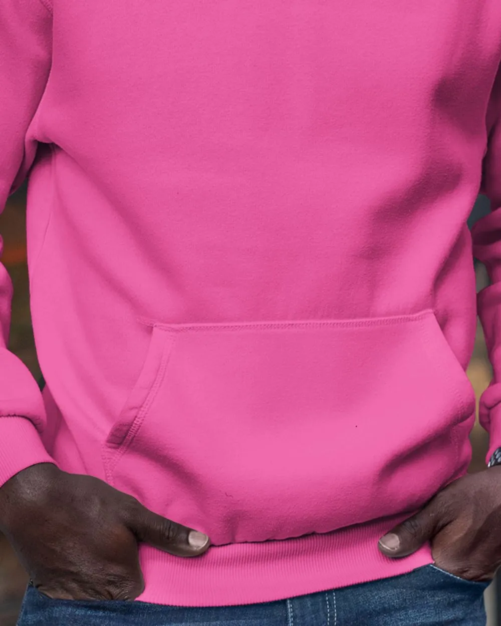 Stylish Mens Pink Hoodies chest 'Think Positive'