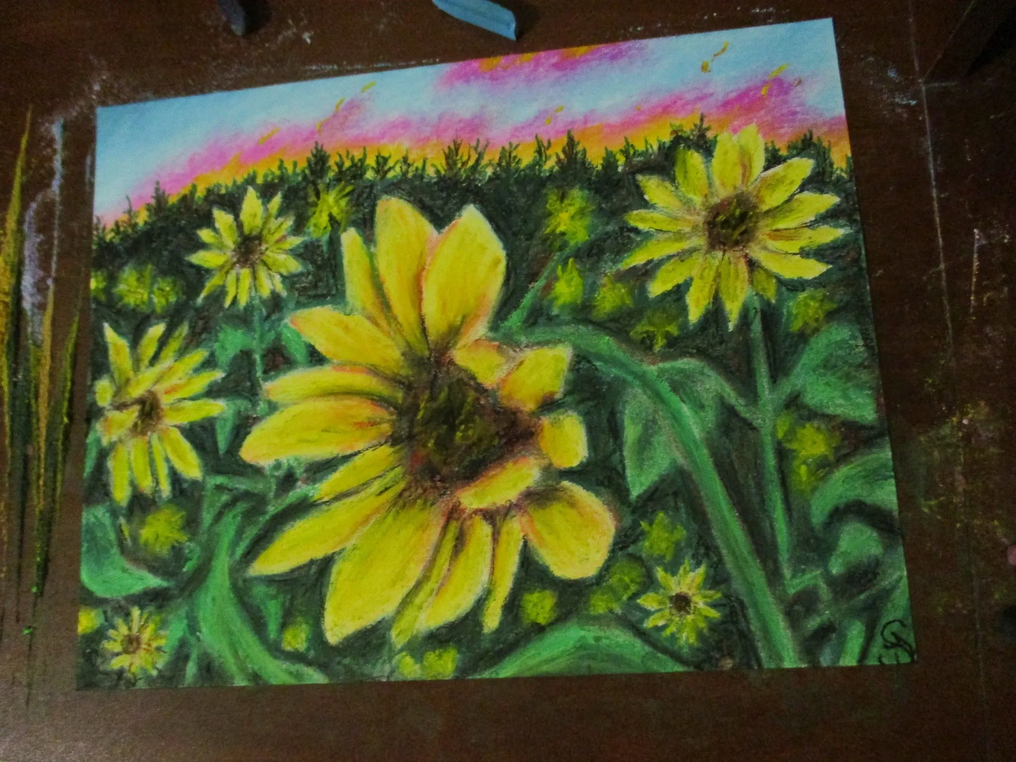 Sunflower Dreams ~ Glass Chopping Board