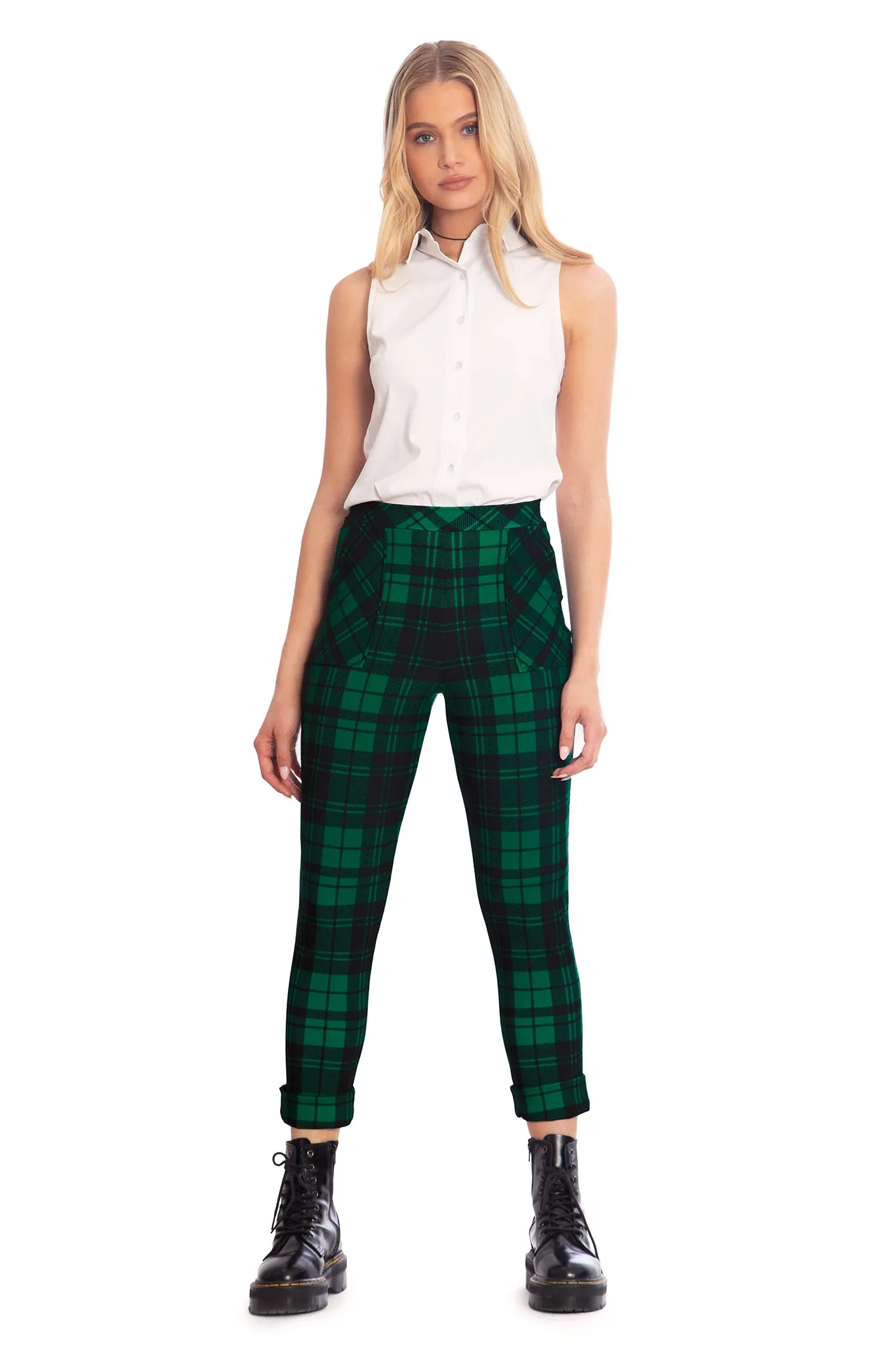 Tartan Pine Cuffed Pants