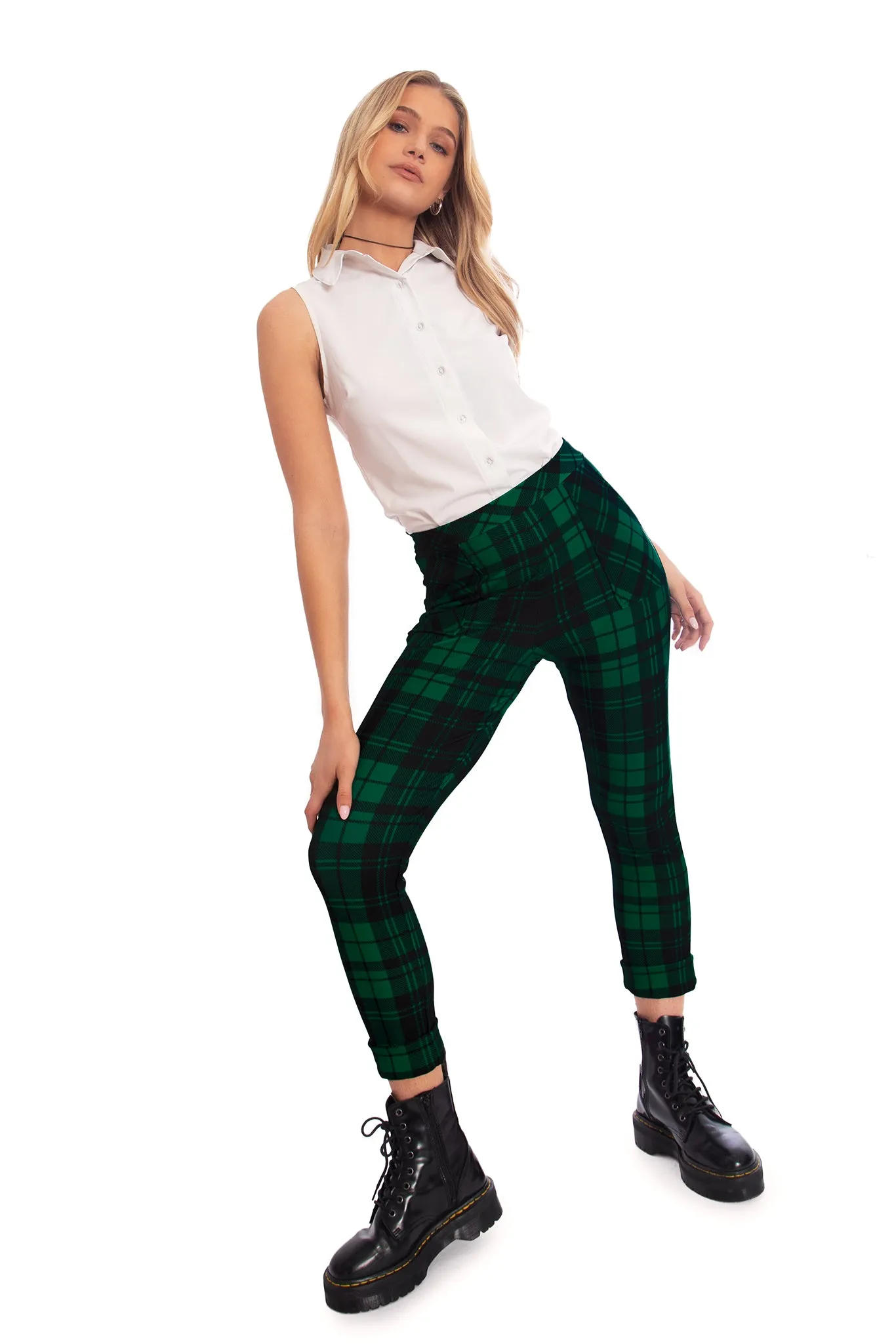 Tartan Pine Cuffed Pants