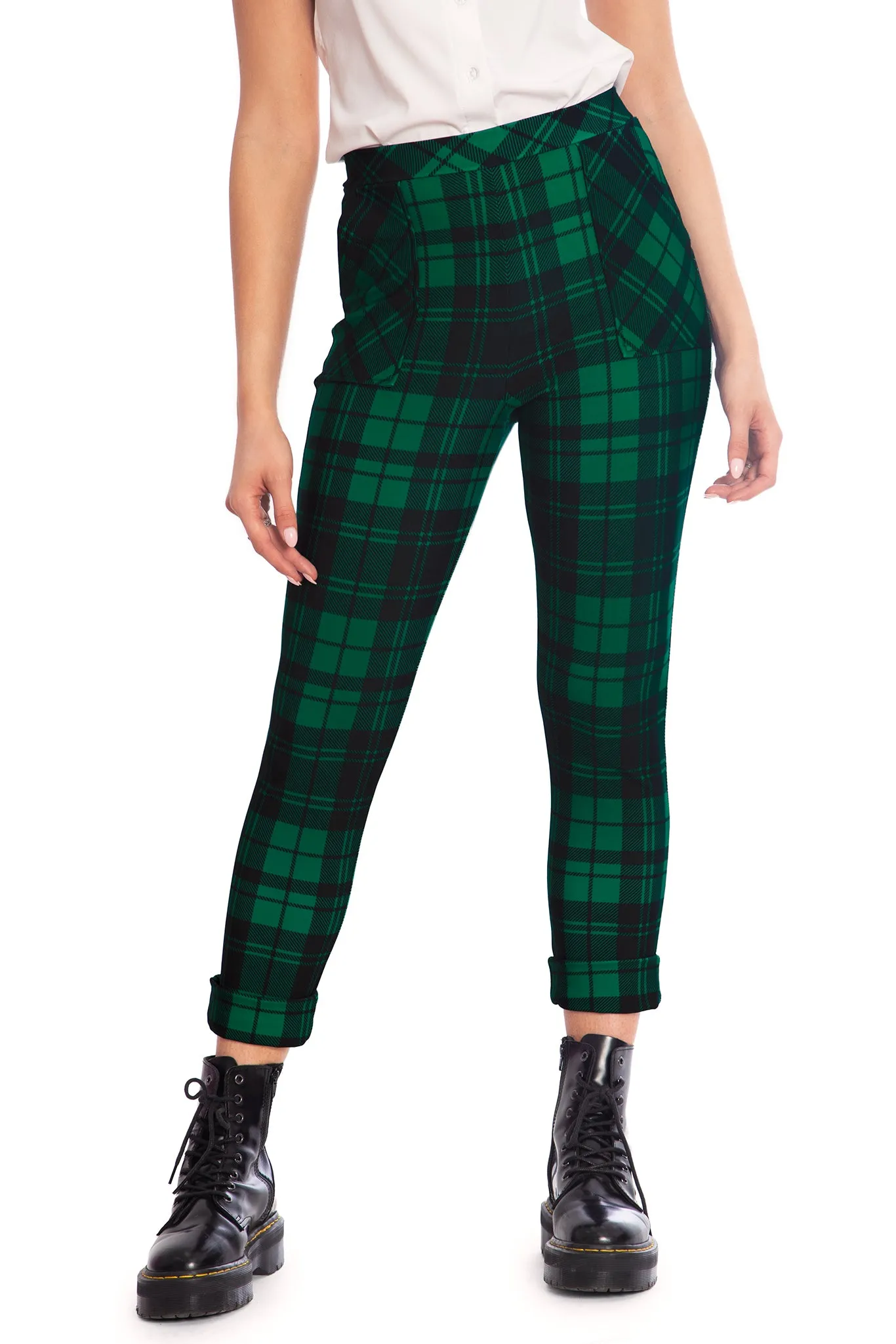 Tartan Pine Cuffed Pants