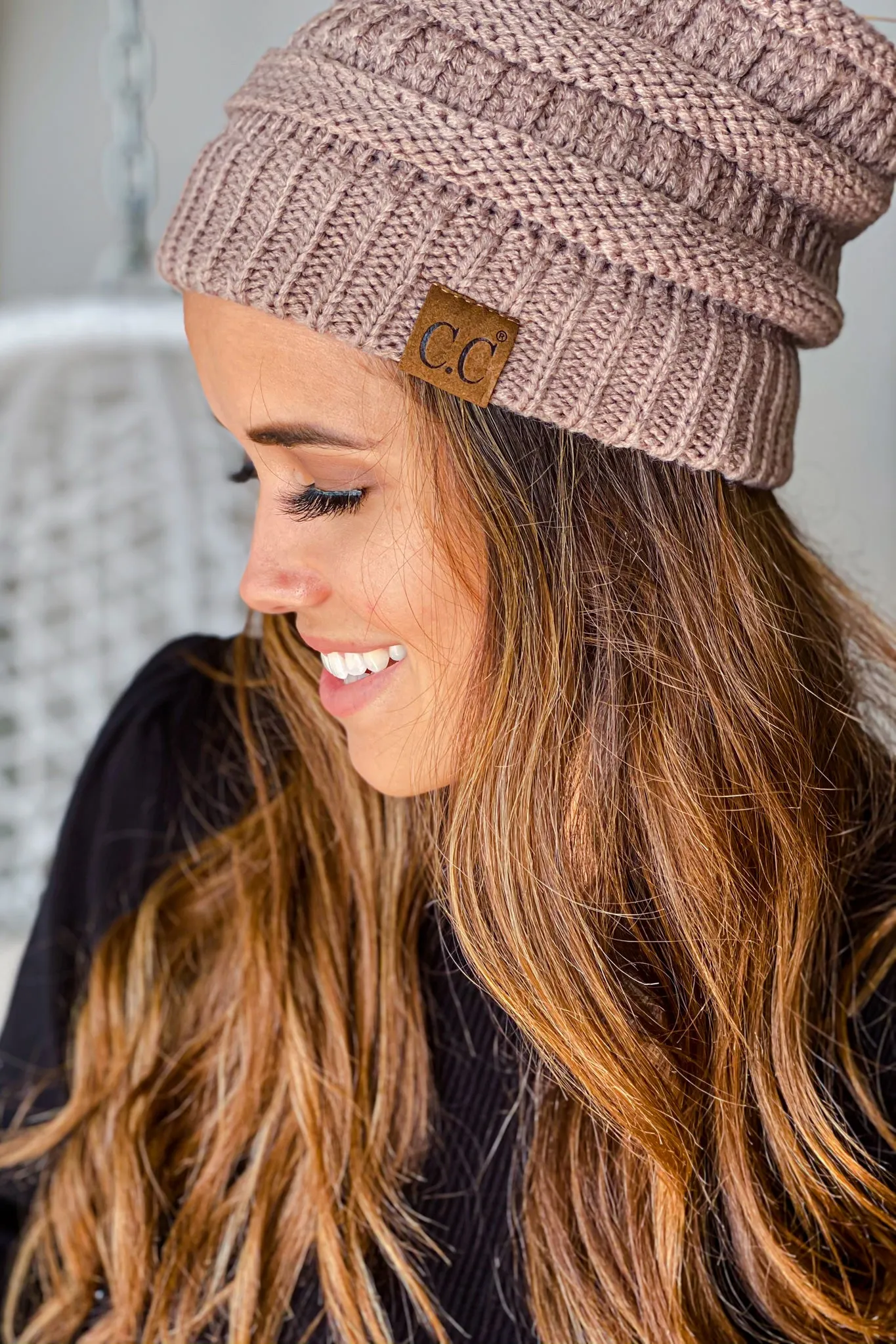 Taupe Knit Beanie