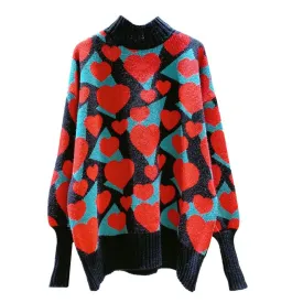 Women High Neck Sweetheart Cozy Knitting Sweaters