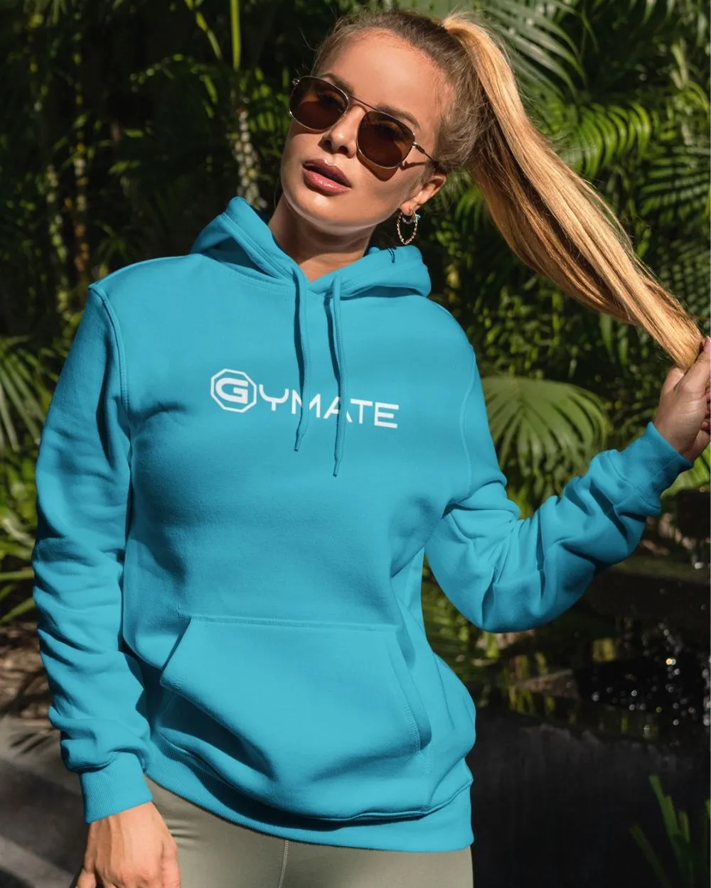 Women's Blue Designer Hoodies Gymate ctr/large