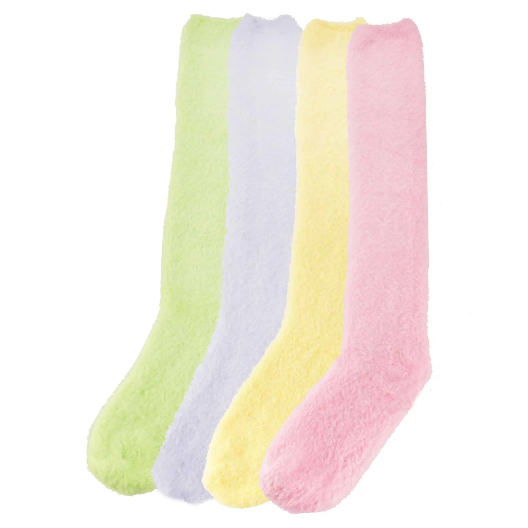 Women's Fuzzy Pastel Colored Knee High Socks