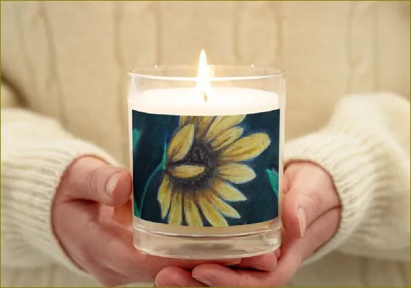 Yellow Petalled ~ Glass Jar Soy Wax Candle