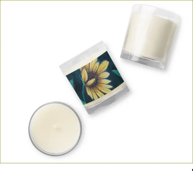 Yellow Petalled ~ Glass Jar Soy Wax Candle