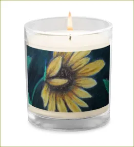 Yellow Petalled ~ Glass Jar Soy Wax Candle