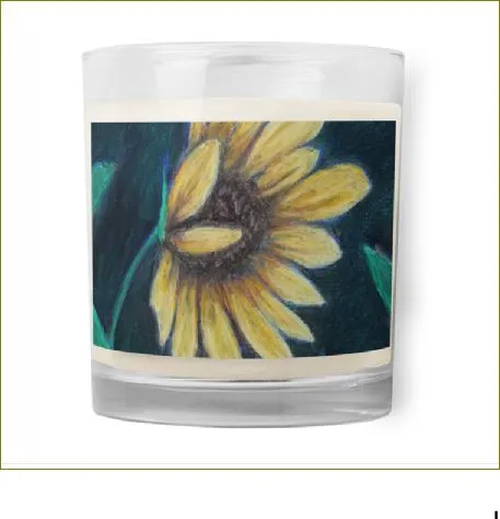 Yellow Petalled ~ Glass Jar Soy Wax Candle